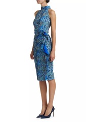 Chiara Boni La Petite Robe Heiress Paisley Sleeveless Ruffle Cocktail Dress