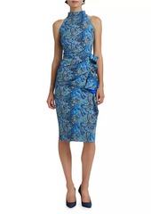 Chiara Boni La Petite Robe Heiress Paisley Sleeveless Ruffle Cocktail Dress