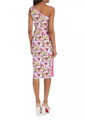 Chiara Boni La Petite Robe Hiroko Print One-Shoulder Cocktail Dress