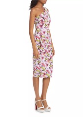 Chiara Boni La Petite Robe Hiroko Print One-Shoulder Cocktail Dress