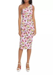 Chiara Boni La Petite Robe Hiroko Print One-Shoulder Cocktail Dress