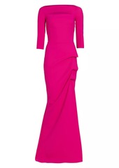 Chiara Boni La Petite Robe Kate Slit-Detail Boatneck Gown