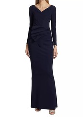 Chiara Boni La Petite Robe Kaya Long-Sleeve Mermaid Gown