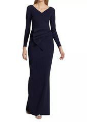 Chiara Boni La Petite Robe Kaya Long-Sleeve Mermaid Gown