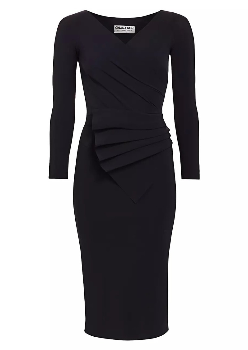 Chiara Boni La Petite Robe Kaya Pleated Detail Sheath Dress