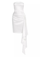 Chiara Boni La Petite Robe Kazmer Satin Ruffled Cocktail Dress