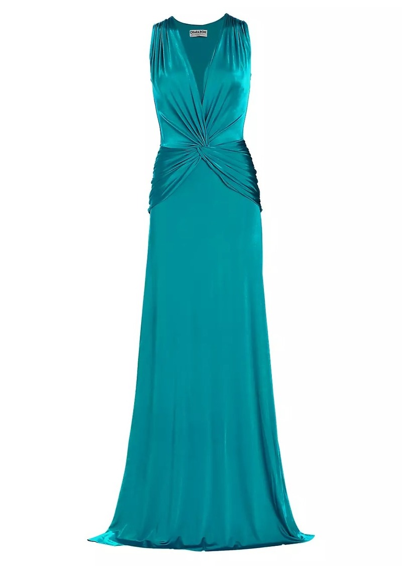 Chiara Boni La Petite Robe Kinj Twisted V-Neck Gown