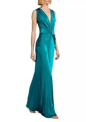 Chiara Boni La Petite Robe Kinj Twisted V-Neck Gown