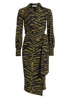 Chiara Boni La Petite Robe Lodal Zebra Faux-Wrap Midi-Dress