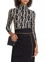 Chiara Boni La Petite Robe Lupis Abstract Jersey Turtleneck