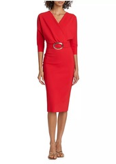 Chiara Boni La Petite Robe Nastia V-Neck Belted Cocktail Dress