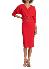 Chiara Boni La Petite Robe Nastia V-Neck Belted Cocktail Dress