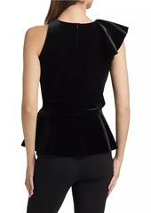 Chiara Boni La Petite Robe Olha Velvet Peplum Top