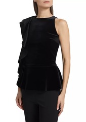 Chiara Boni La Petite Robe Olha Velvet Peplum Top