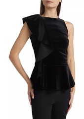 Chiara Boni La Petite Robe Olha Velvet Peplum Top