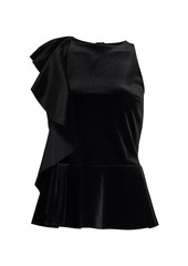 Chiara Boni La Petite Robe Olha Velvet Peplum Top