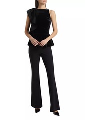 Chiara Boni La Petite Robe Olha Velvet Peplum Top