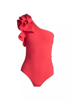 Chiara Boni La Petite Robe One-Shoulder Ruffled One-Piece Swimsuit