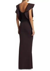 Chiara Boni La Petite Robe Peou Bis Flutter-Sleeve Gown