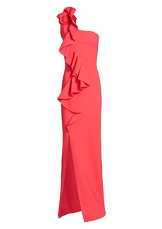 Chiara Boni La Petite Robe Pervinca Asymmetric Ruffled Maxi Dress