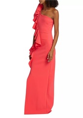 Chiara Boni La Petite Robe Pervinca Asymmetric Ruffled Maxi Dress