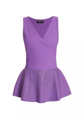 Chiara Boni La Petite Robe Poppy V-Neck Peplum Top