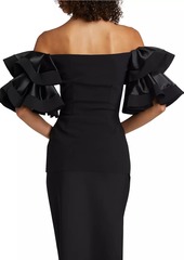 Chiara Boni La Petite Robe Pratyra Ruffle-Sleeve Top