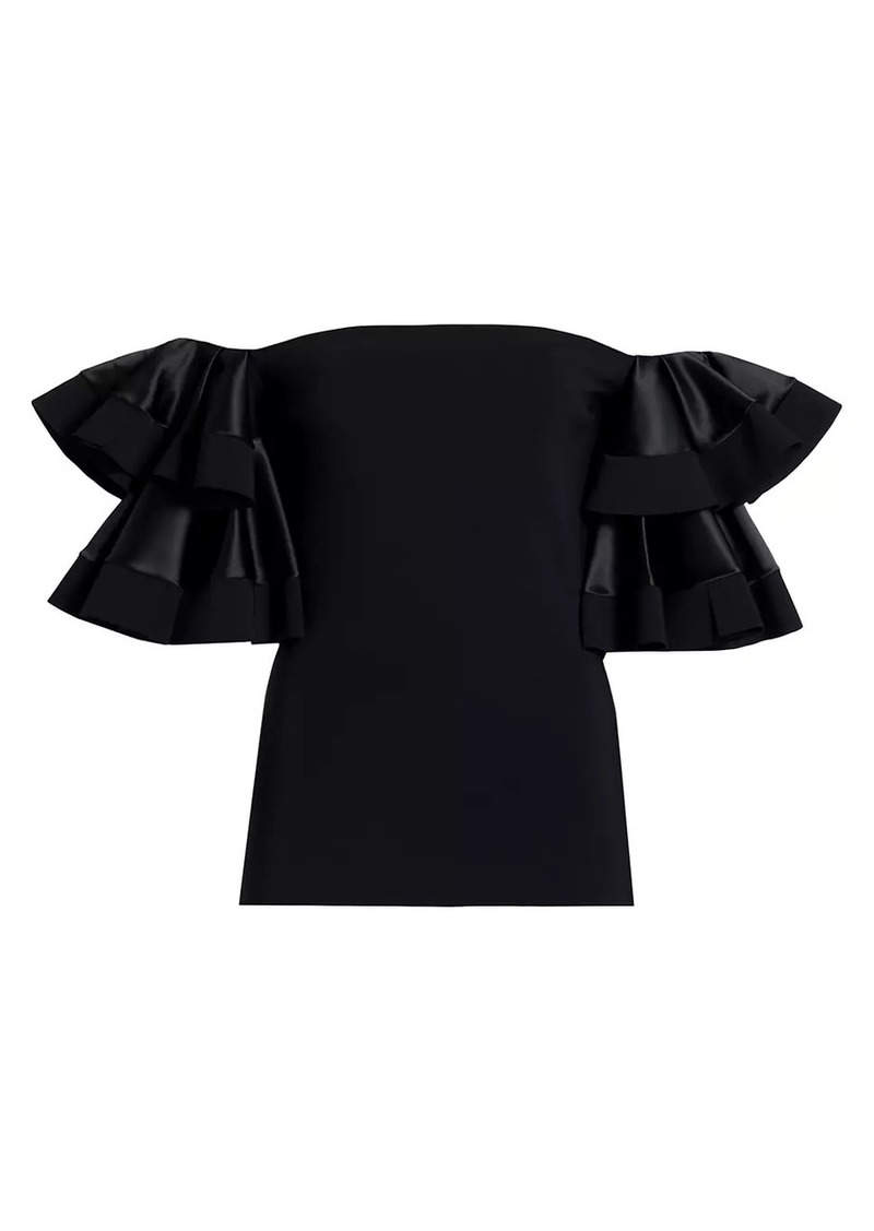 Chiara Boni La Petite Robe Pratyra Ruffle-Sleeve Top