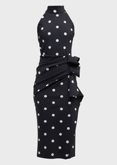 Chiara Boni La Petite Robe Printed Sleeveless Side-Drape Dress
