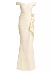 Chiara Boni La Petite Robe Radoslava Off-The-Shoulder Wrap Gown