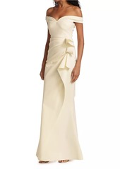 Chiara Boni La Petite Robe Radoslava Off-The-Shoulder Wrap Gown