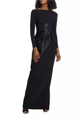 Chiara Boni La Petite Robe Shui Stretch Long-Sleeve Gown