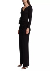 Chiara Boni La Petite Robe Tarcisia Rosette Draped Jersey Gown