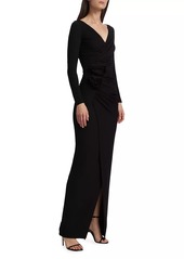 Chiara Boni La Petite Robe Tarcisia Rosette Draped Jersey Gown