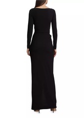 Chiara Boni La Petite Robe Tarcisia Rosette Draped Jersey Gown