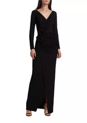 Chiara Boni La Petite Robe Tarcisia Rosette Draped Jersey Gown