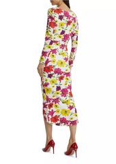 Chiara Boni La Petite Robe Tatangela Floral Ruched Midi-Dress