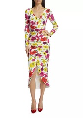Chiara Boni La Petite Robe Tatangela Floral Ruched Midi-Dress