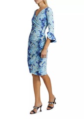 Chiara Boni La Petite Robe Triana Floral Jersey Bell-Sleeve Midi-Dress