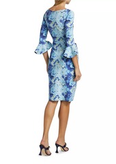 Chiara Boni La Petite Robe Triana Floral Jersey Bell-Sleeve Midi-Dress