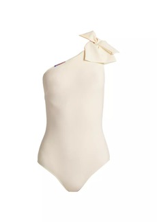 Chiara Boni La Petite Robe Twisted Bow One-Piece Swimsuit