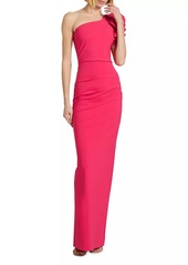 Chiara Boni La Petite Robe Umar Ruffled One-Shoulder Gown