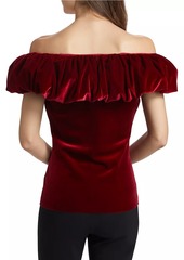 Chiara Boni La Petite Robe Usla Ruffled Velvet Top