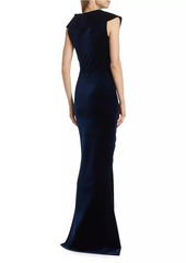 Chiara Boni La Petite Robe Velvet V-Neck Gown