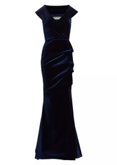 Chiara Boni La Petite Robe Velvet V-Neck Gown