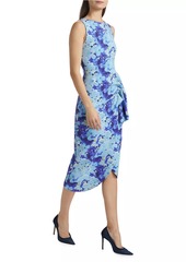 Chiara Boni La Petite Robe Wang Floral Ruched Sleeveless Midi-Dress