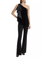 Chiara Boni La Petite Robe Yamatis Asymmetric Velvet Top