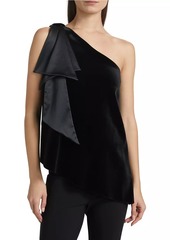 Chiara Boni La Petite Robe Yamatis Asymmetric Velvet Top