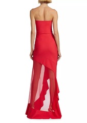 Chiara Boni La Petite Robe Yoshiro Strapless High-Low Gown