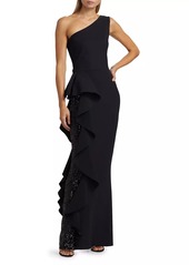 Chiara Boni La Petite Robe Yulya Paillettes Sequined One-Shoulder Gown